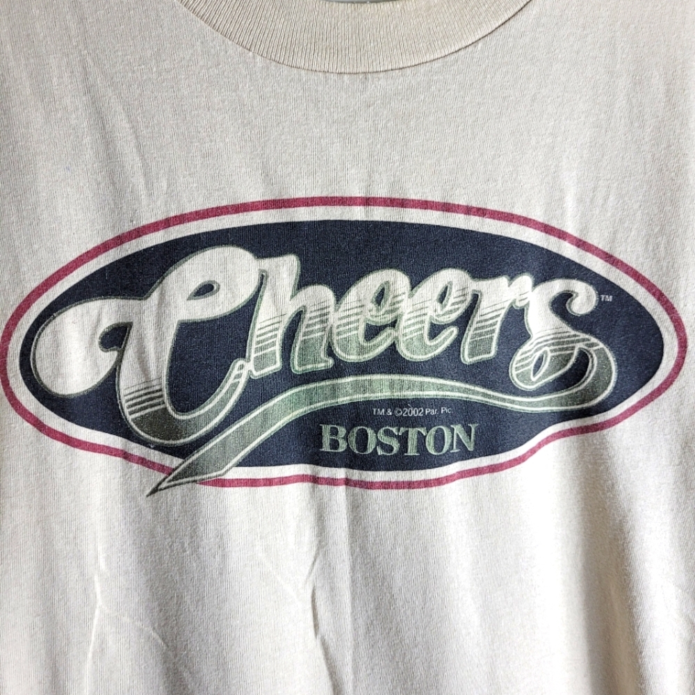 Officially Licensed Cheers Boston (2002) Men's Medium Cream T-Shirt